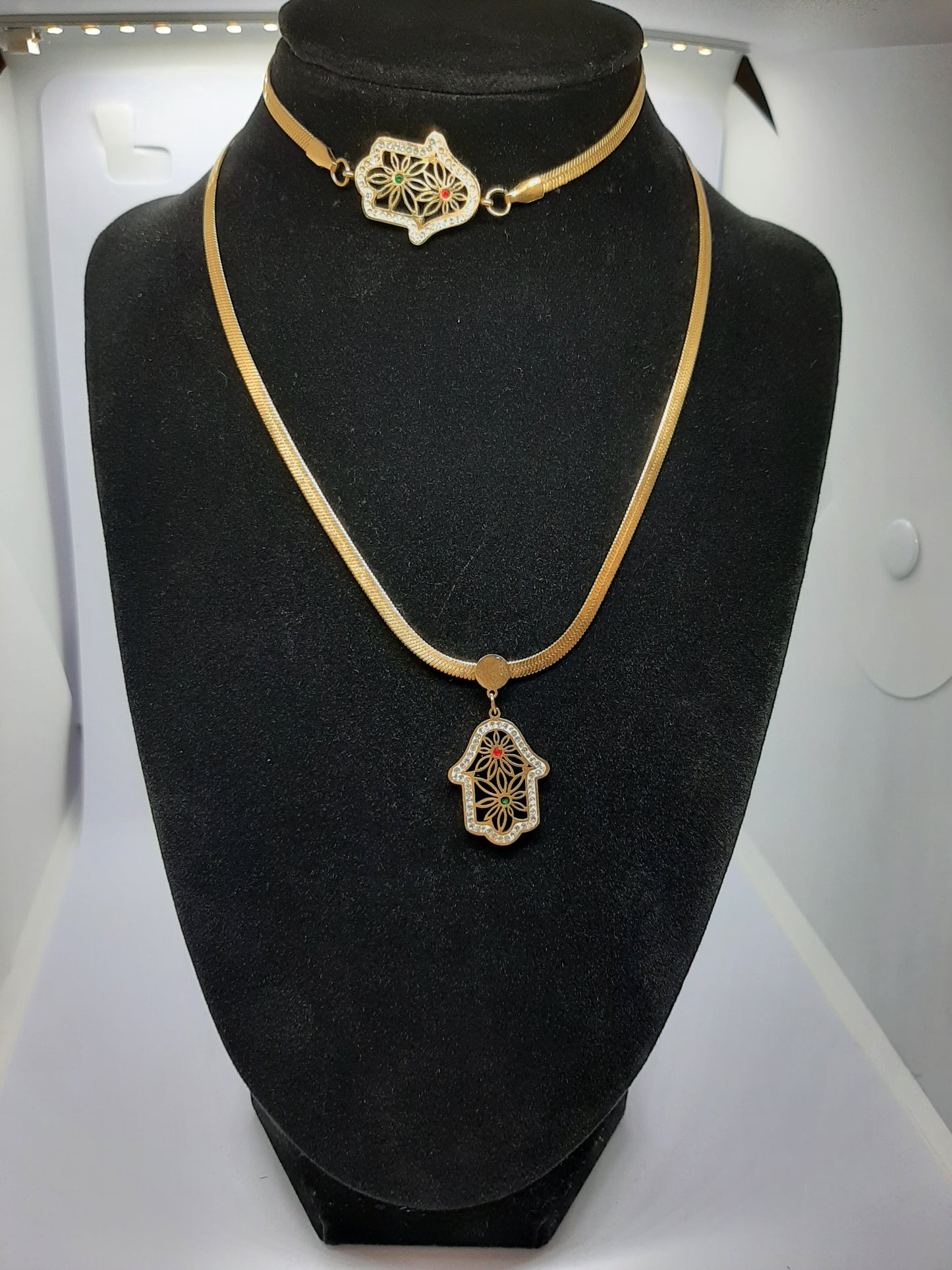 Parure Ensemble de 3 pièces Collier , Bracelet , et Boucles d'oreilles en Acier Inoxydable