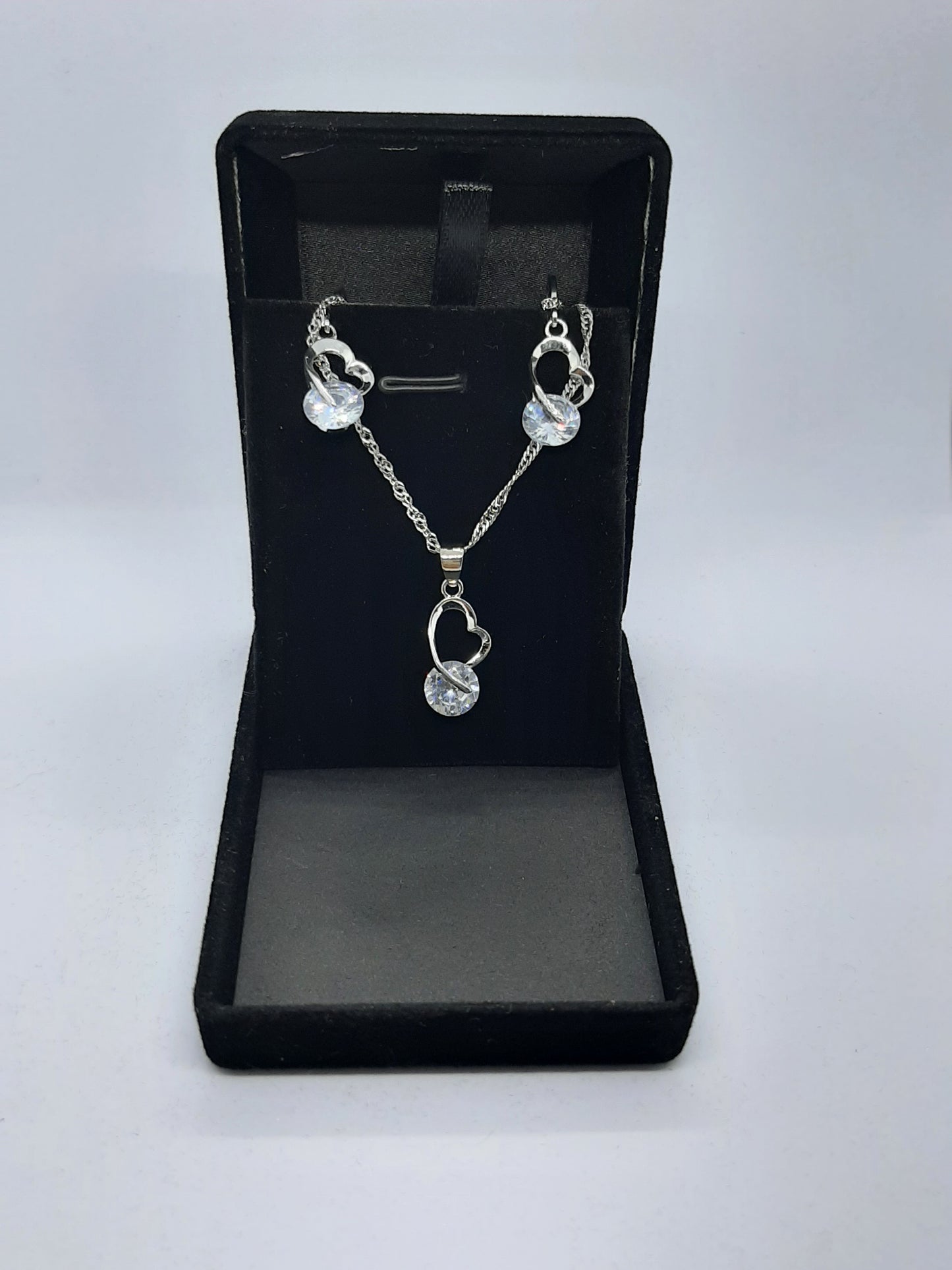 Parure Collier avec boucles d'oreilles en Argent 925 Sterling