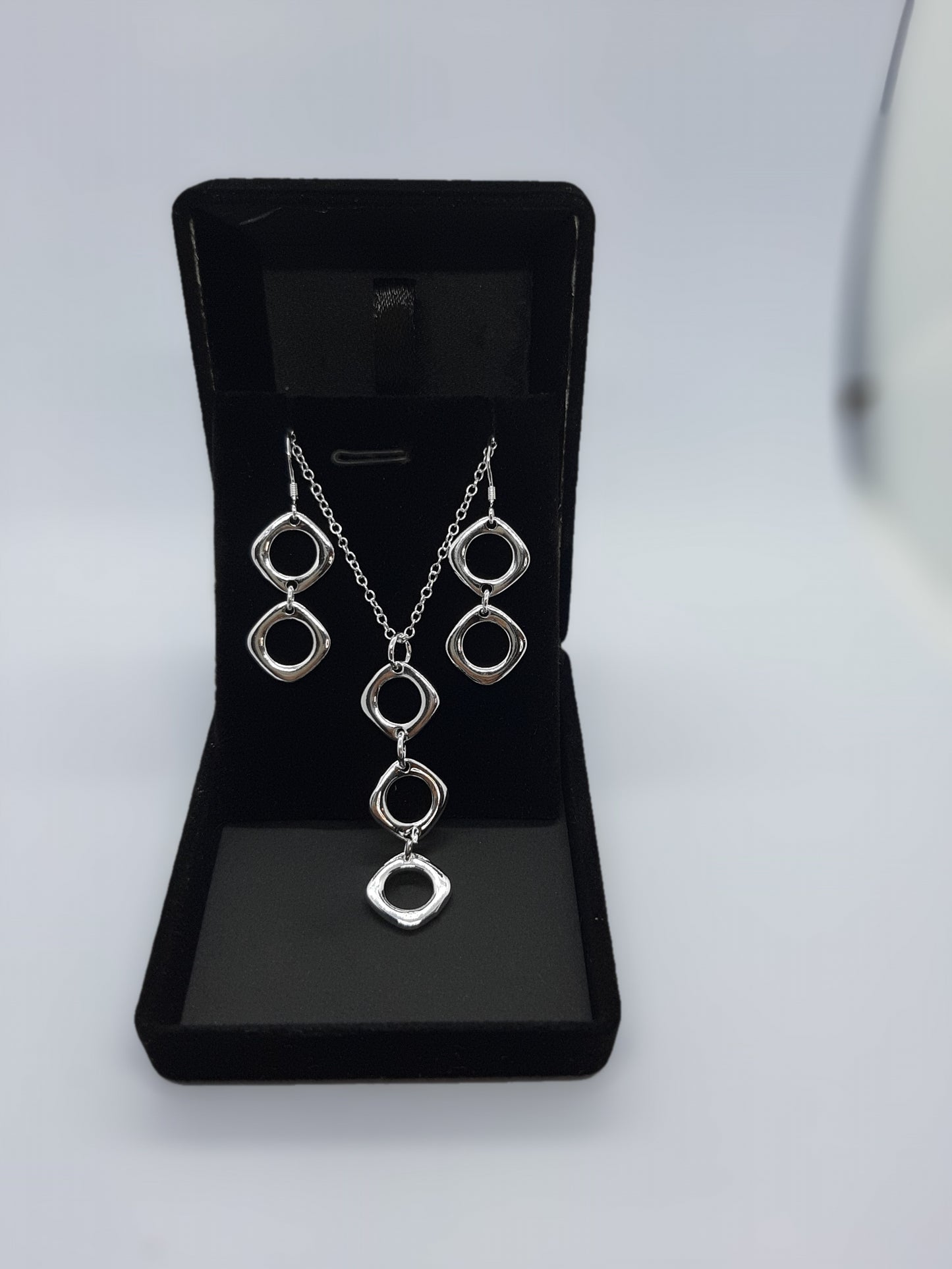 Parure Collier et boucles d'oreilles en Argent 925 Sterling