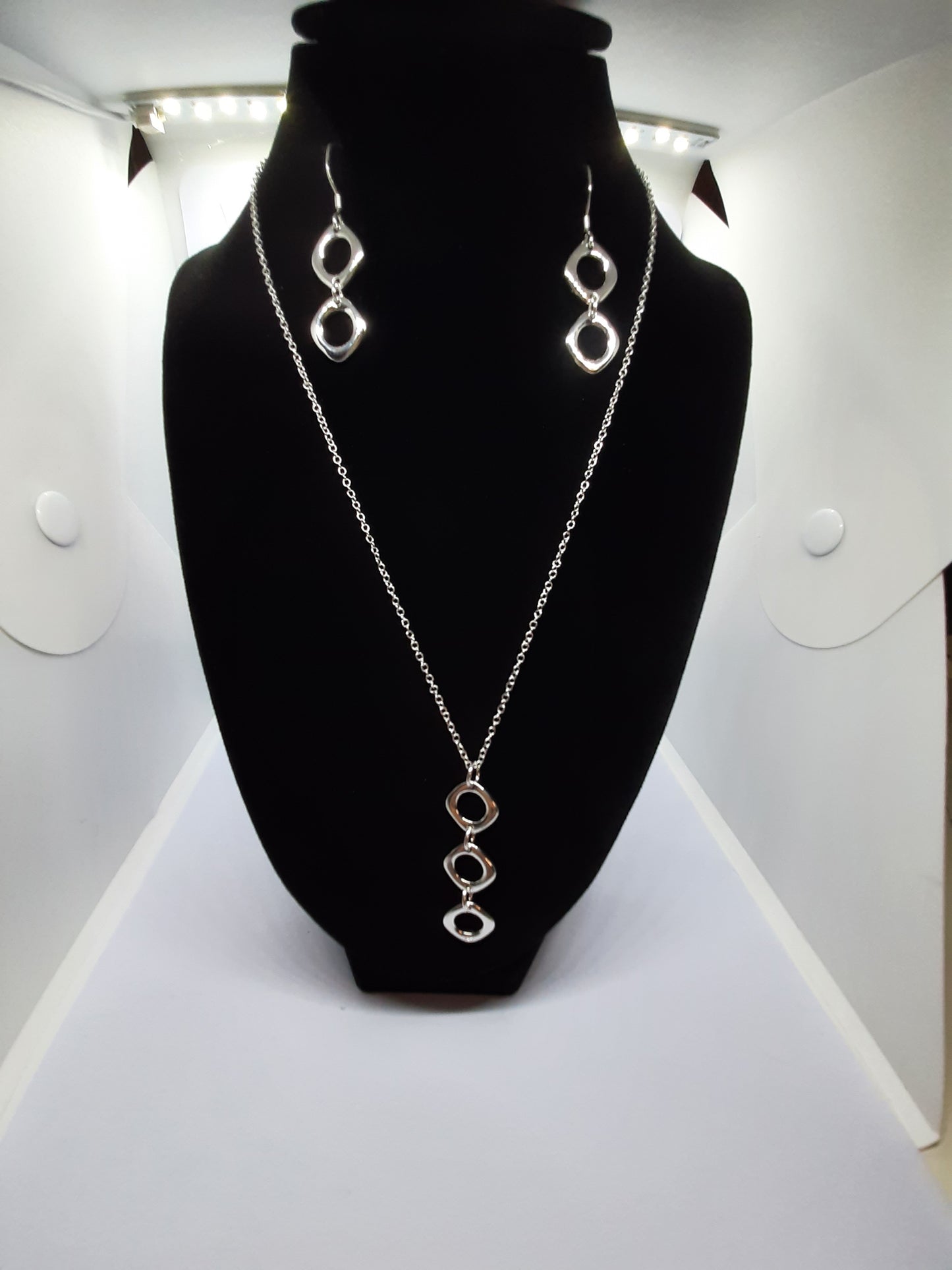 Parure Collier et boucles d'oreilles en Argent 925 Sterling