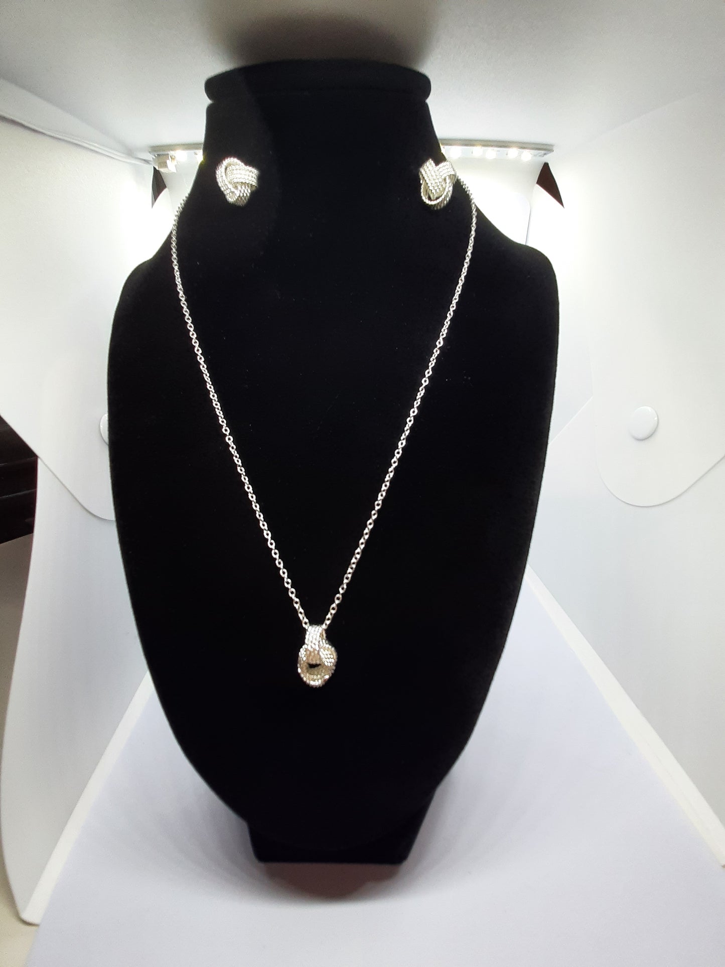 Parure Collier avec Boucles d'oreilles en Argent 925 Sterling