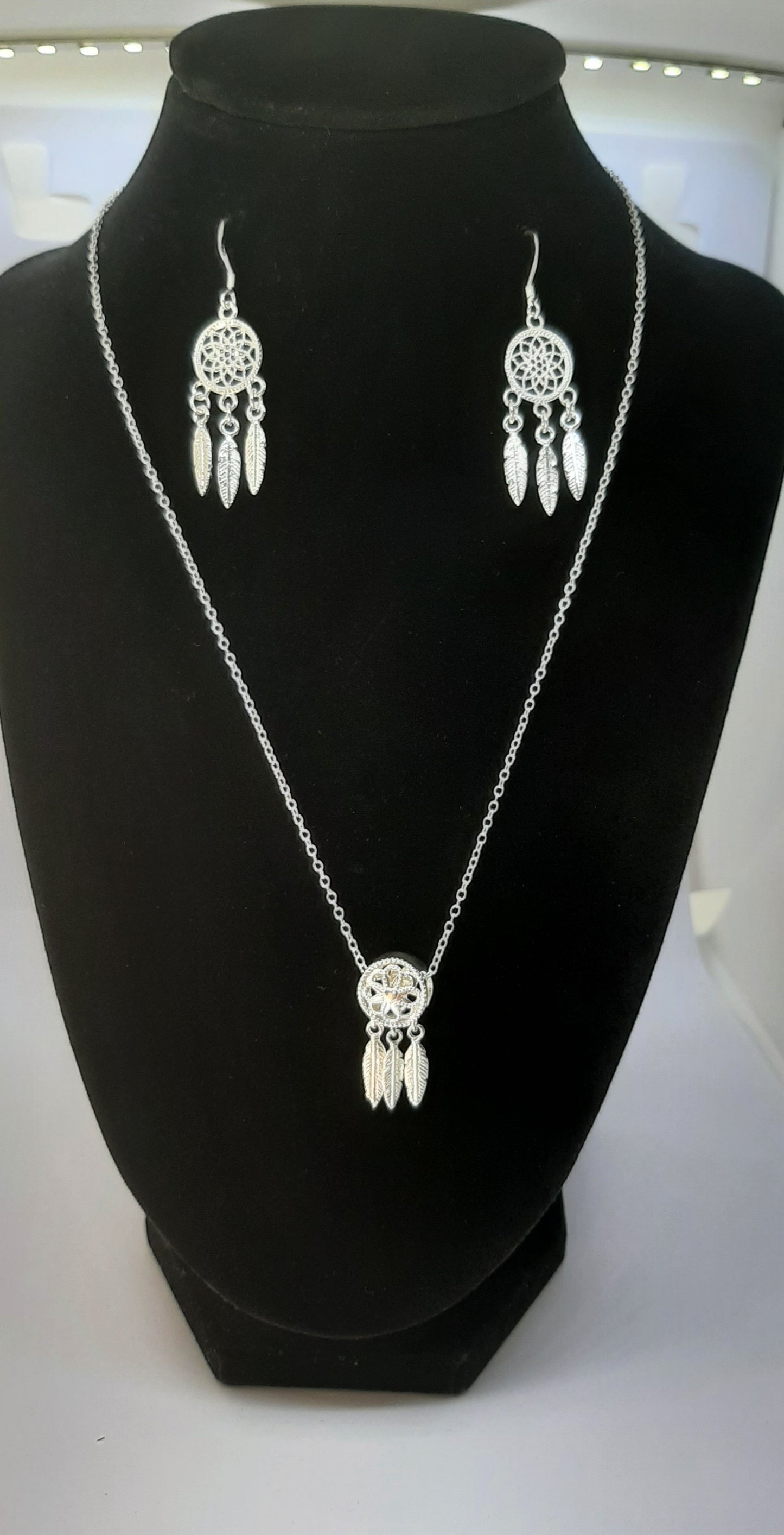 Parure Collier avec Boucles d'oreilles en Argent 925 Sterling