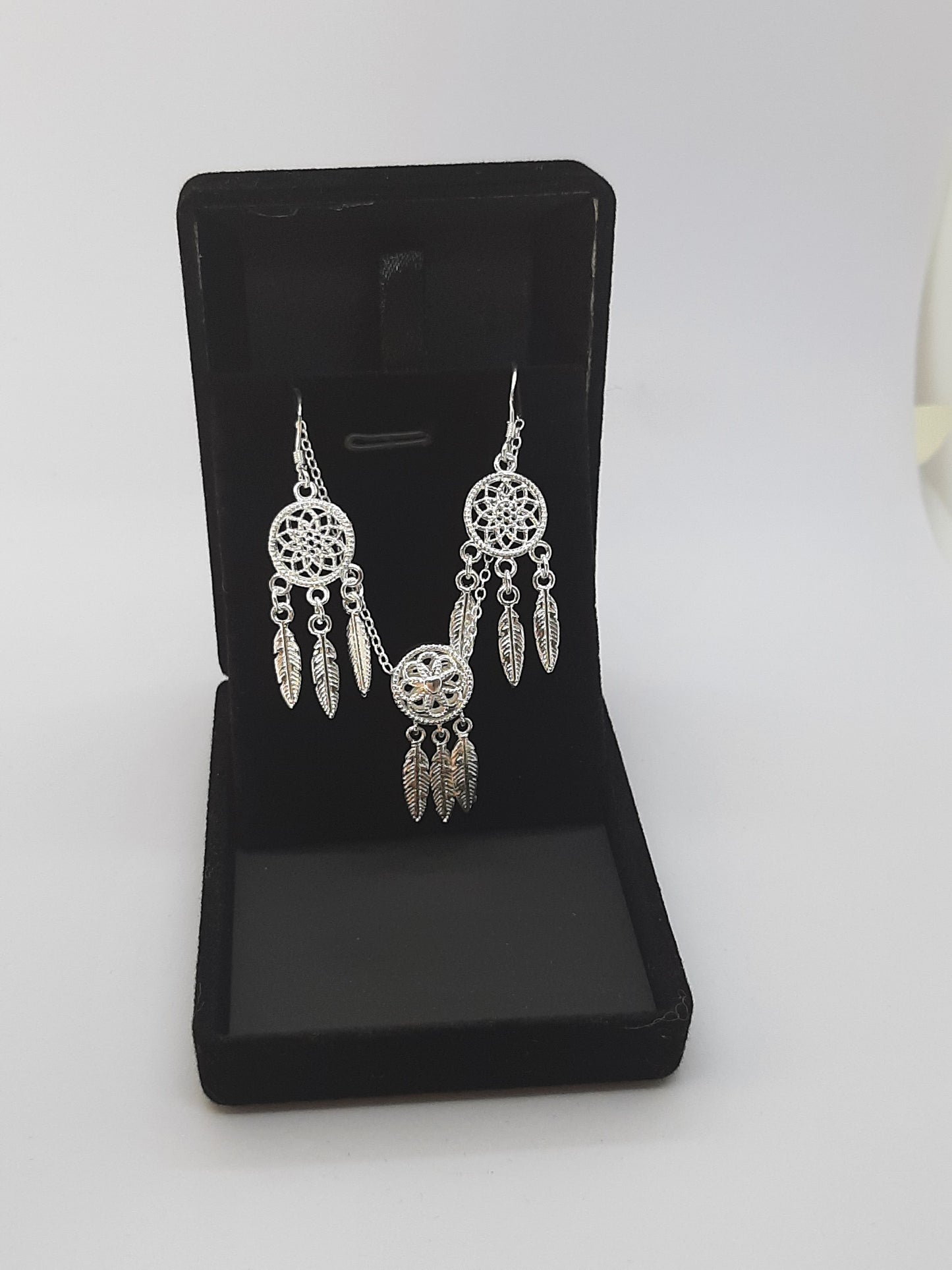 Parure Collier avec Boucles d'oreilles en Argent 925 Sterling