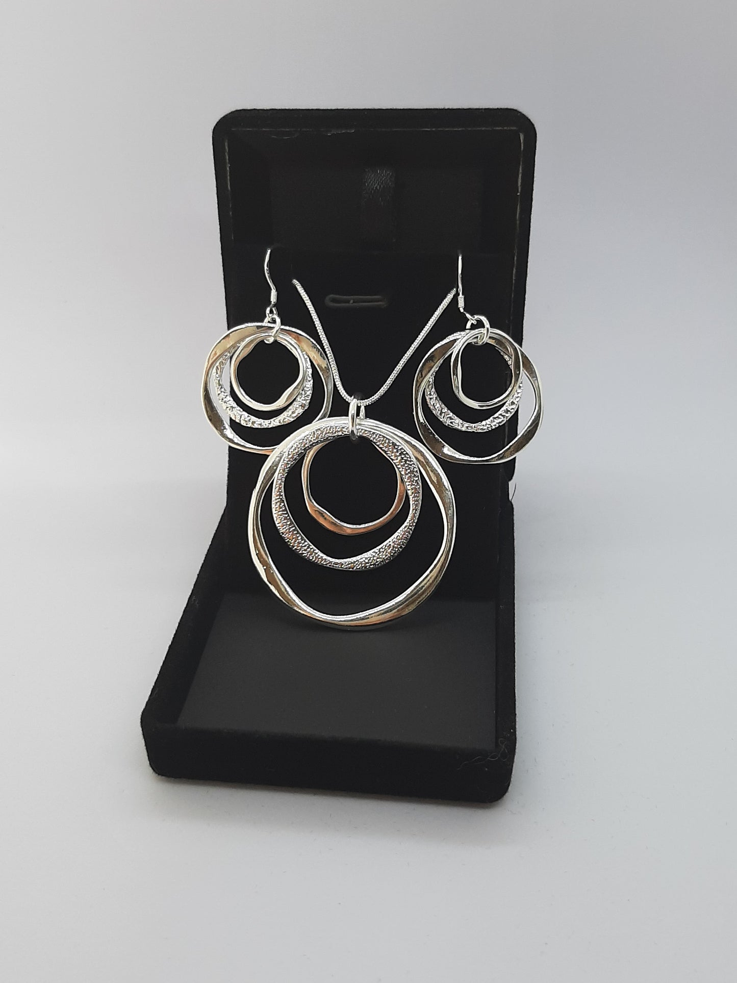 Parure Collier et Boucles d'oreilles en Argent 925 sterling