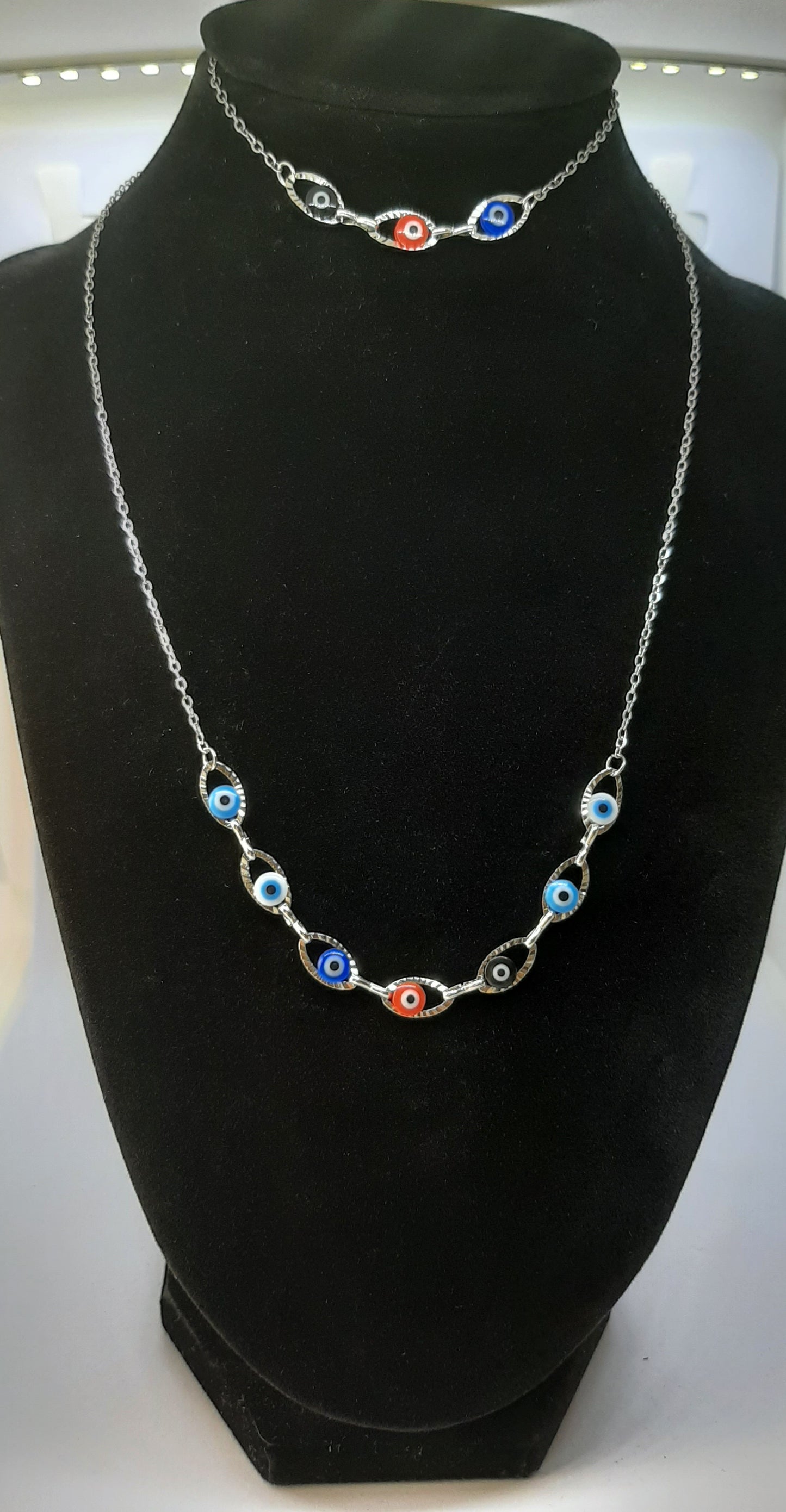 Parure Ensemble de 2 pièces Collier et Bracelet en argent 925s