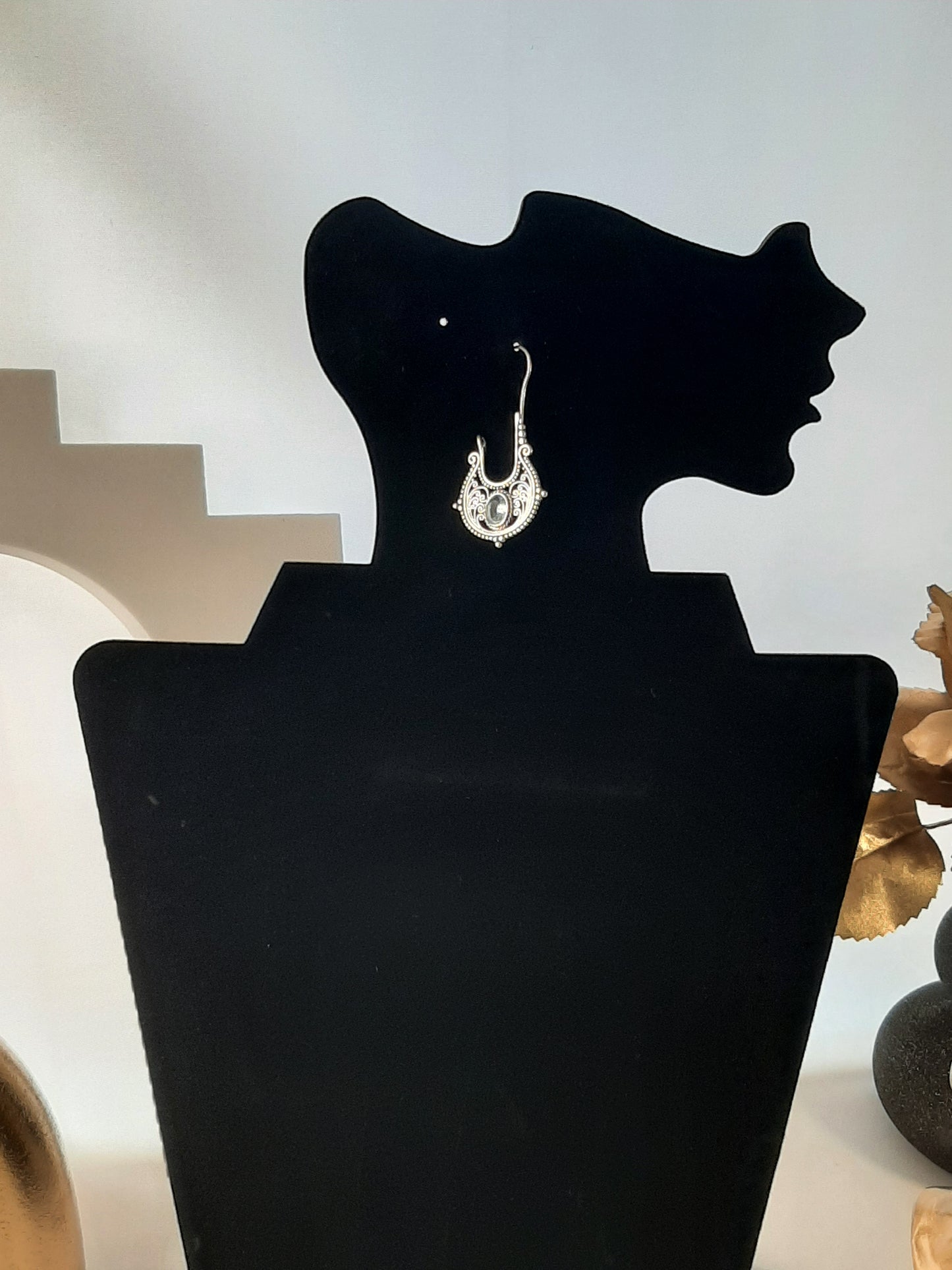 Boucles d'oreilles plaque Argent en alliage de Zinc