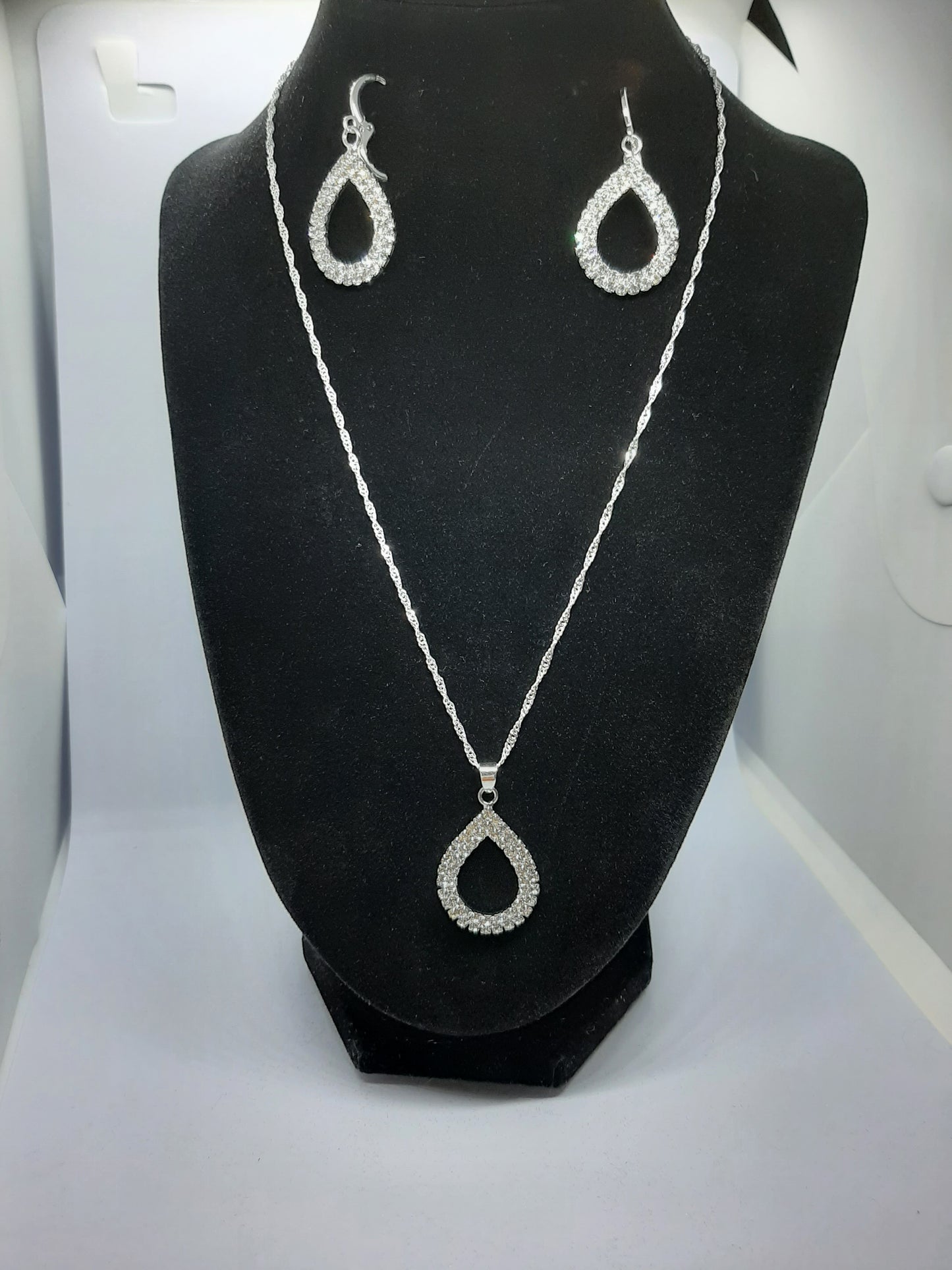 Parure Collier avec Boucles d'oreilles en Argent 925 Sterling