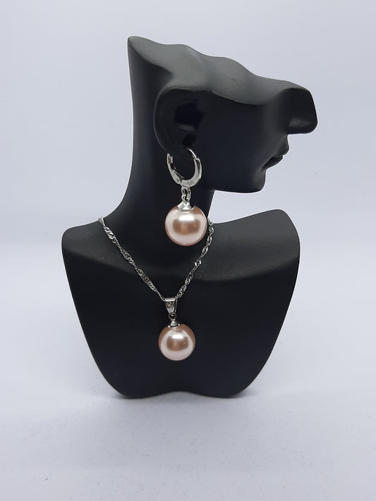 Parure Collier avec boucles d'oreilles en Argent 925 Sterling