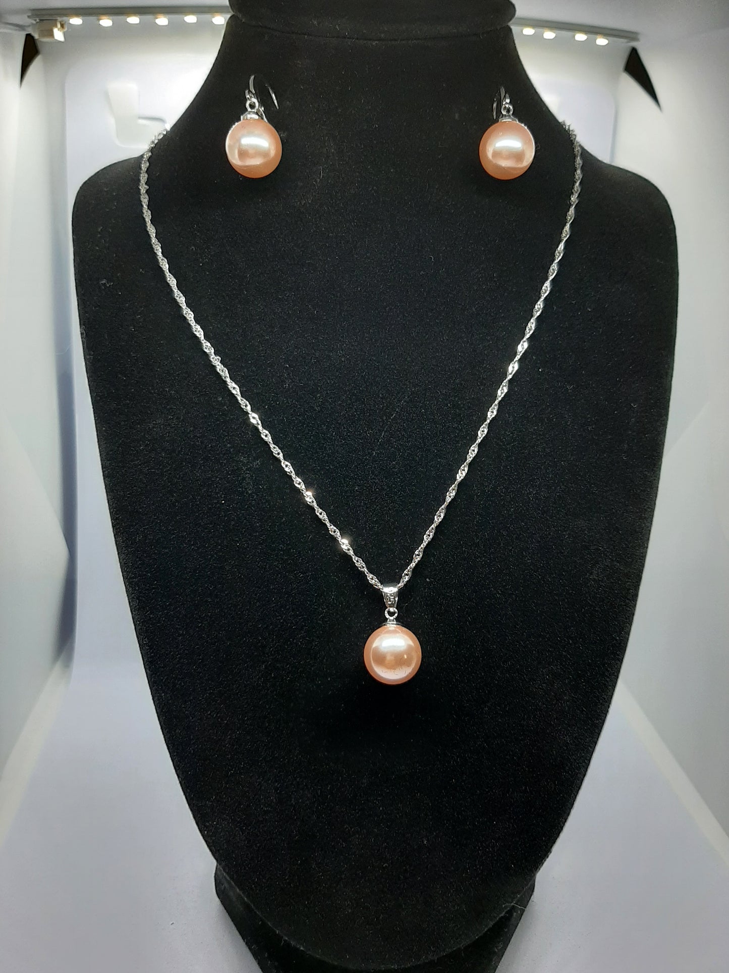 Parure Collier avec boucles d'oreilles en Argent 925 Sterling