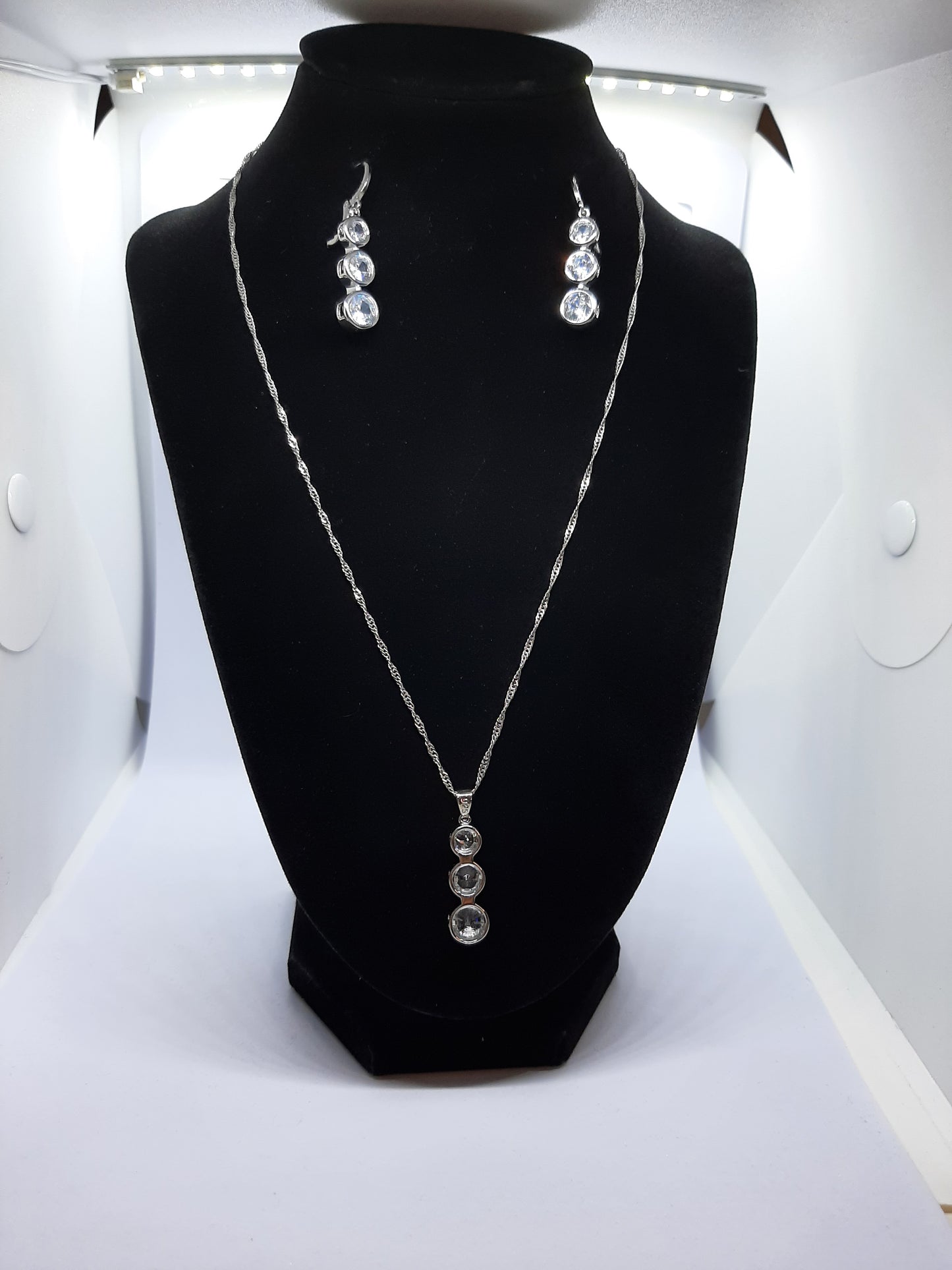 Parure Collier avec boucles d'oreilles en Argent 925 Sterling