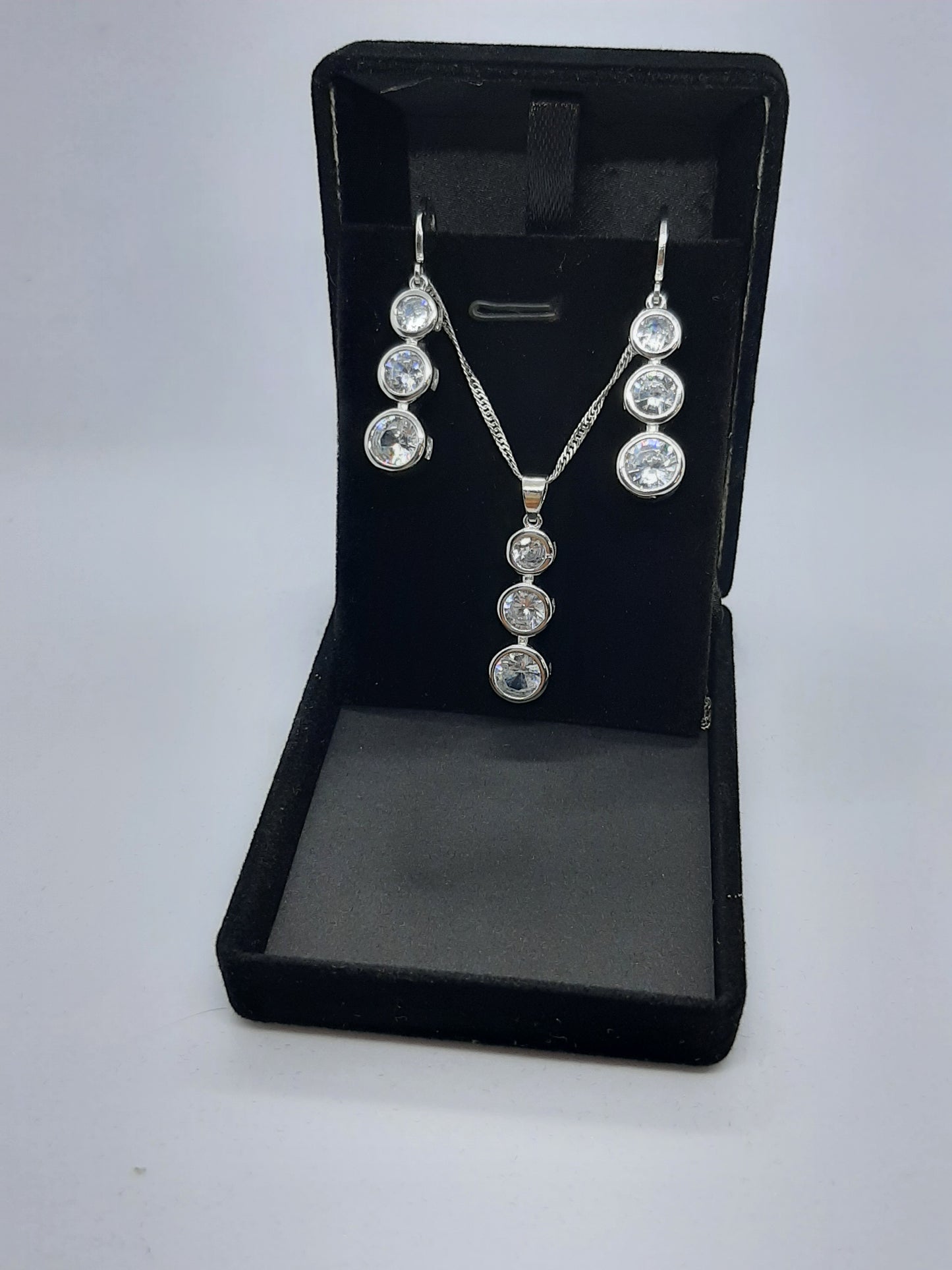 Parure Collier avec boucles d'oreilles en Argent 925 Sterling