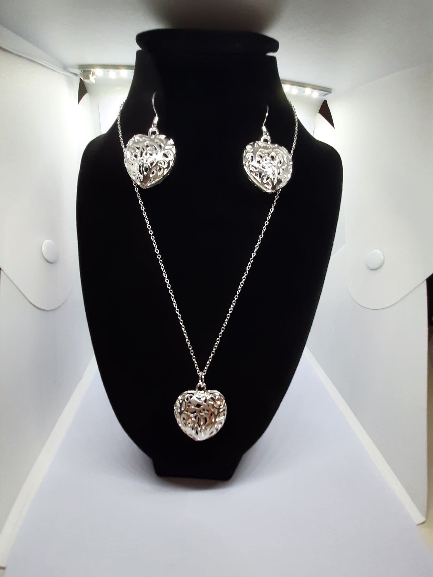 Parure Collier avec boucles d'oreilles en Argent 925 Sterling