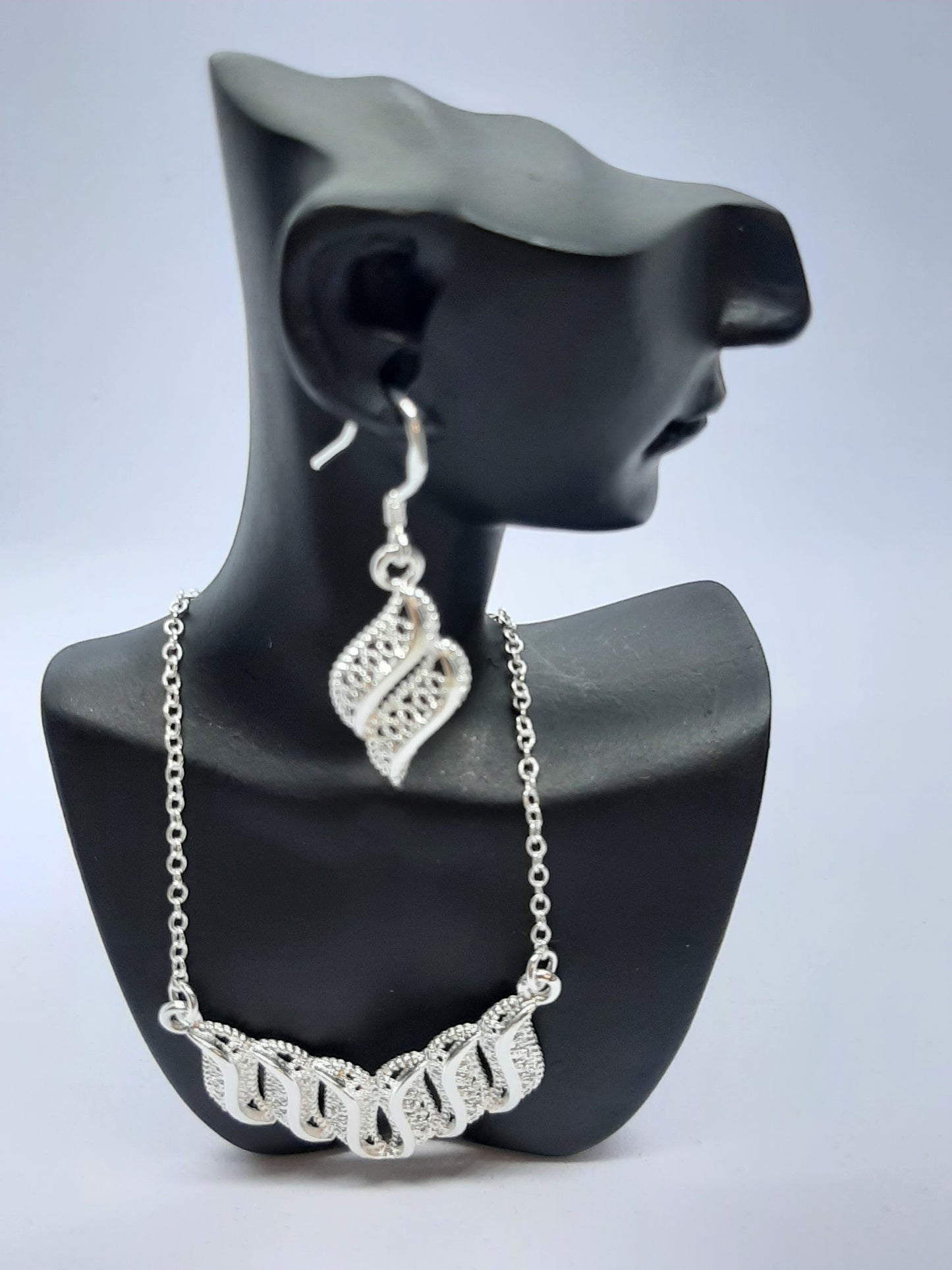 Parure Collier avec boucles d'oreilles en Argent 925 Sterling