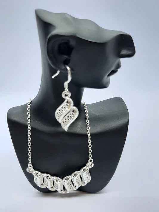Parure Collier avec boucles d'oreilles en Argent 925 Sterling