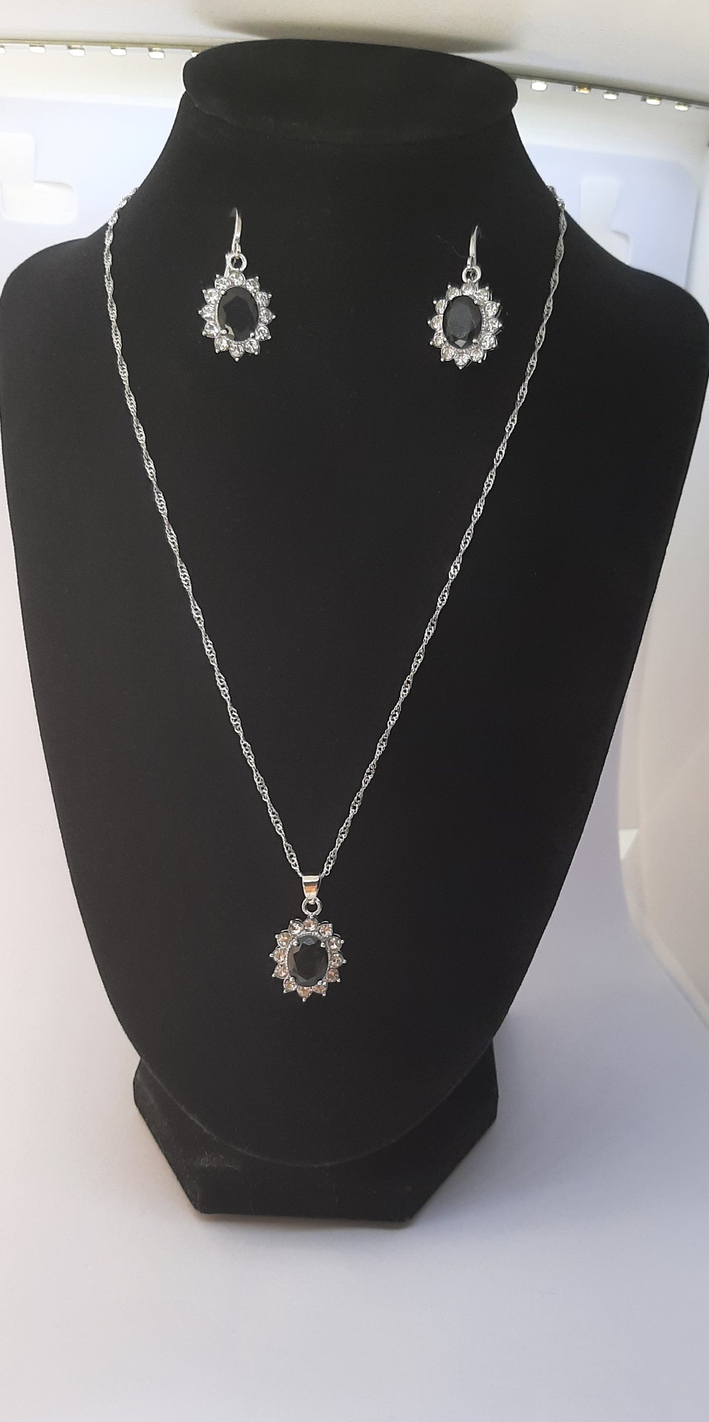 Parure Collier avec Boucles d'oreilles en Argent 925 Sterling