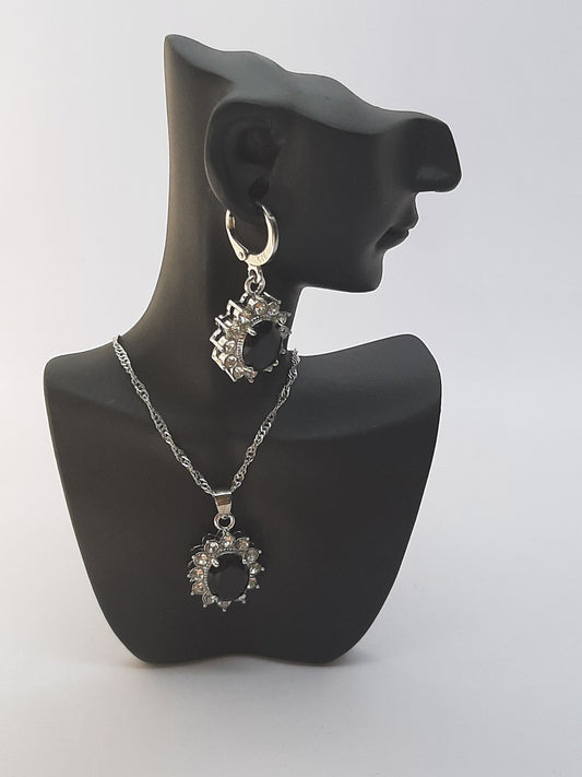 Parure Collier avec Boucles d'oreilles en Argent 925 Sterling