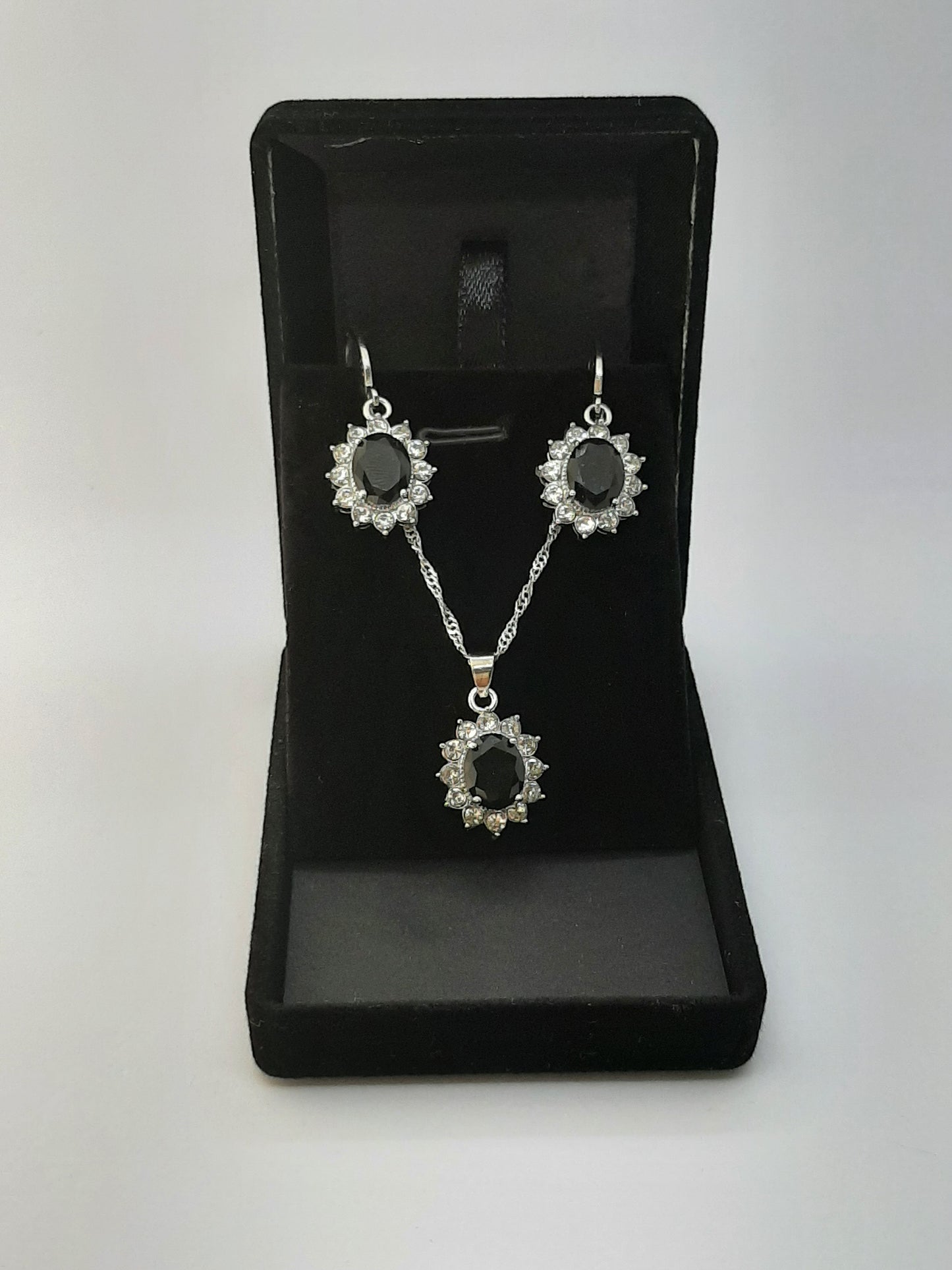 Parure Collier avec Boucles d'oreilles en Argent 925 Sterling