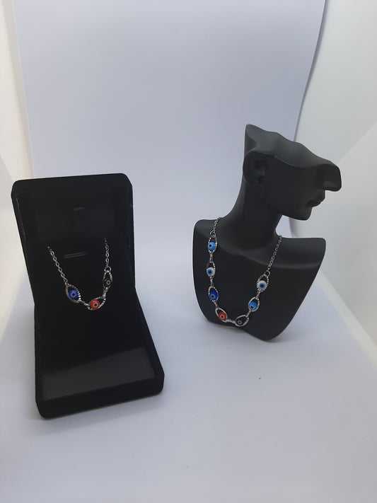 Parure Ensemble de 2 pièces Collier et Bracelet en argent 925s