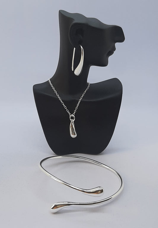 Parure Ensemble de 4 pièces Collier, bracelet, bague et boucle d'oreilles