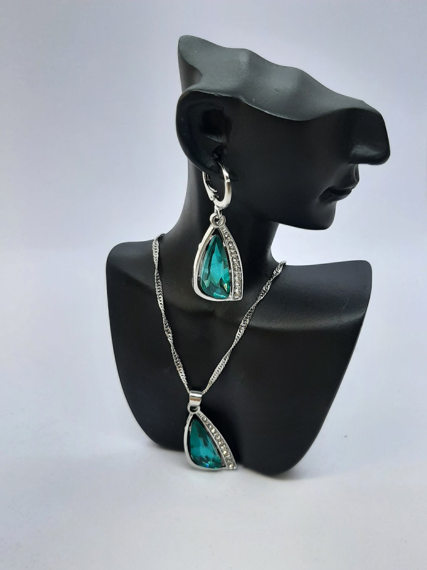 Parure Collier avec Boucles d'oreilles en Argent 925 Sterling
