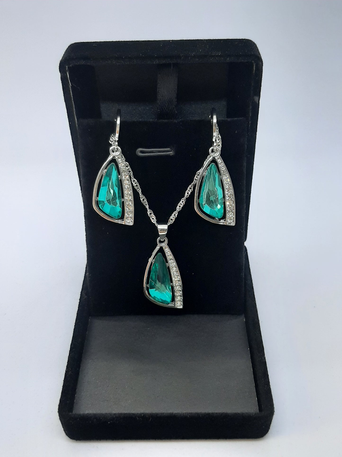 Parure Collier avec Boucles d'oreilles en Argent 925 Sterling
