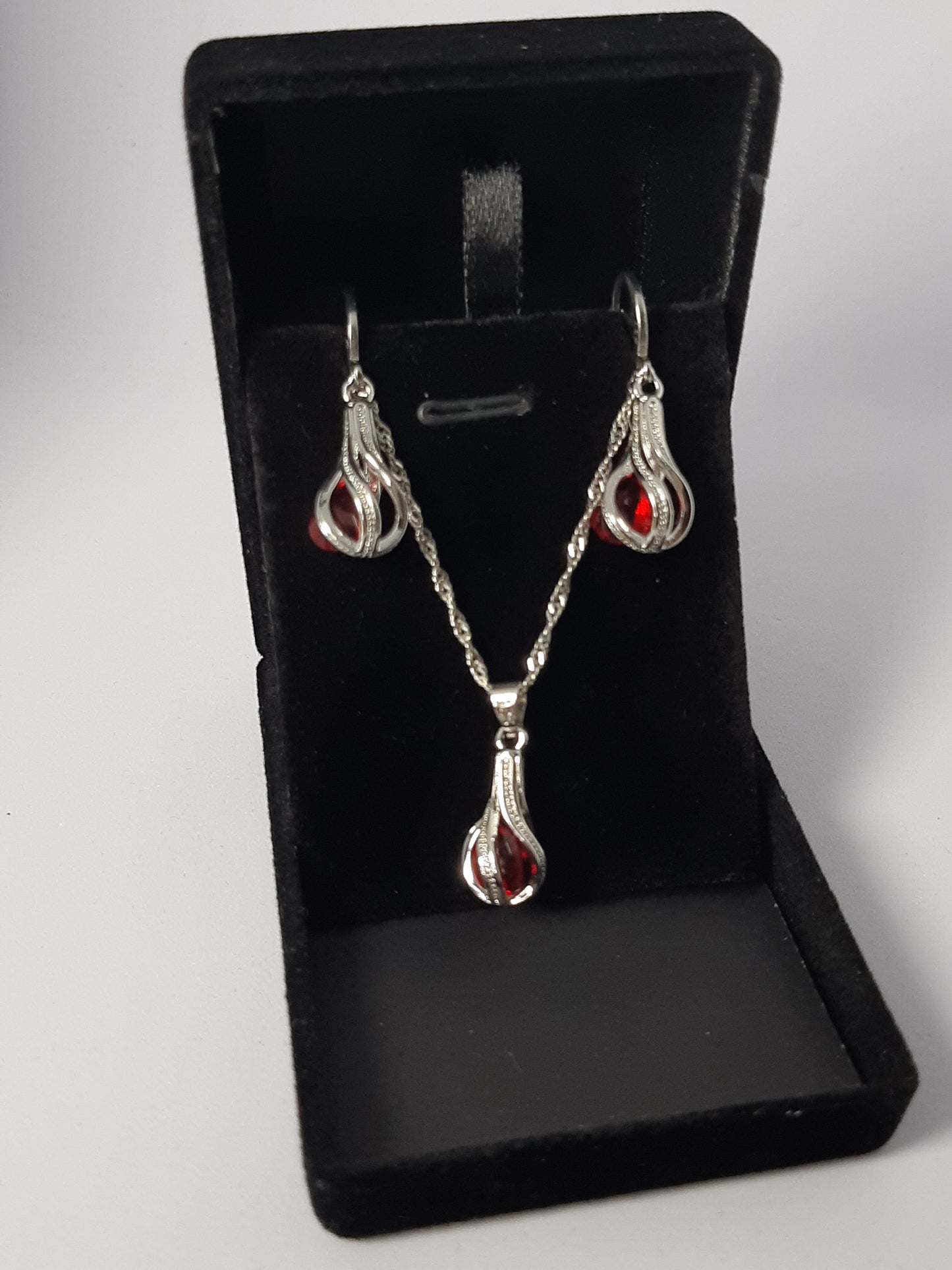 Parure Collier avec Boucles d'oreilles en Argent 925 Sterling