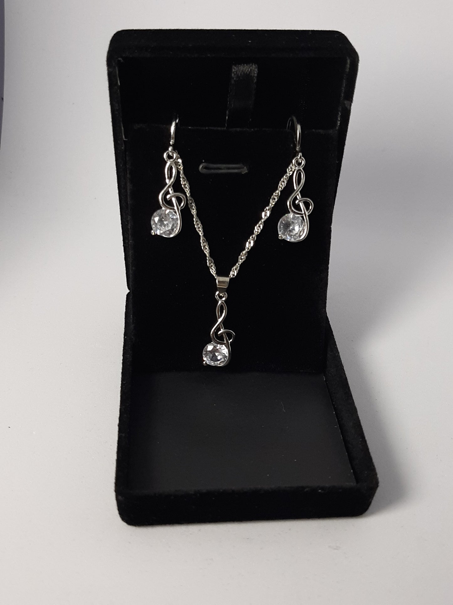 Parure Collier avec Boucles d'oreilles en Argent 925 Sterling