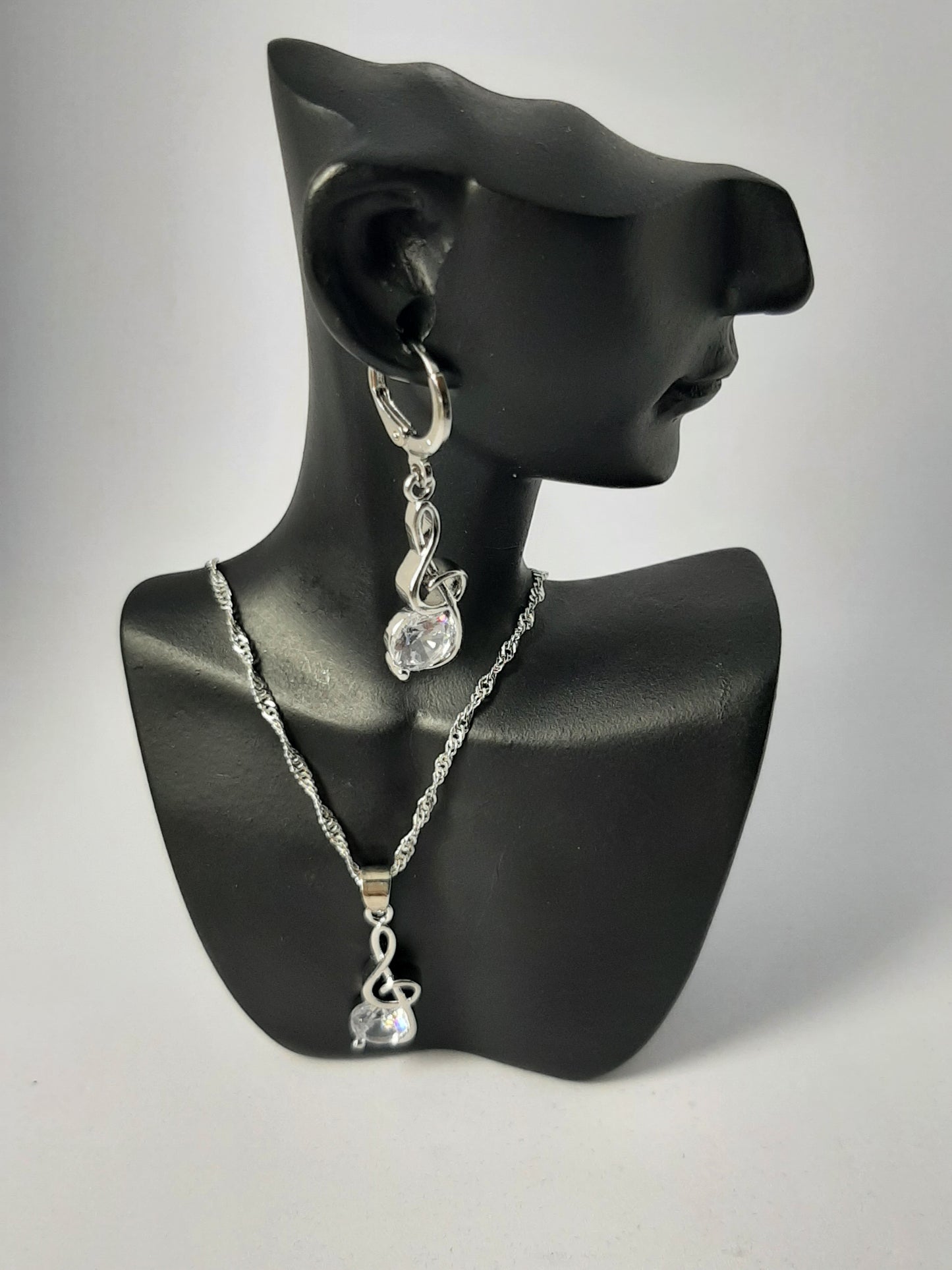 Parure Collier avec Boucles d'oreilles en Argent 925 Sterling