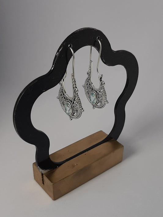 Boucles d'oreilles plaque Argent  en alliage de Zinc